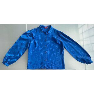 Vintage Silky Blue Blouse